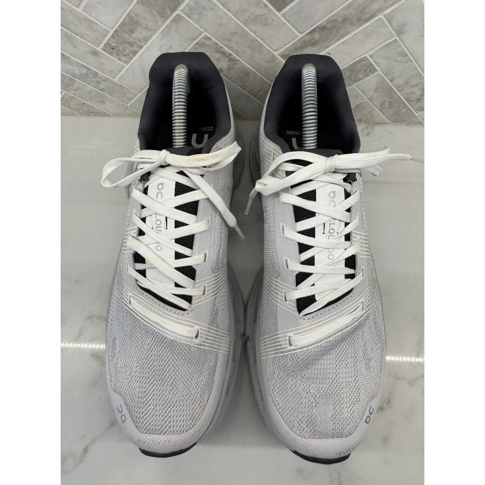 On Cloud Cloudgo Running Shoes Womens 10 Grey White Athletic Lace Up Sneakers